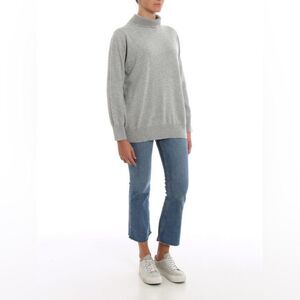 Fabiana Filippi grey sweater with rhinestoned collar size IT 42 us small EUC